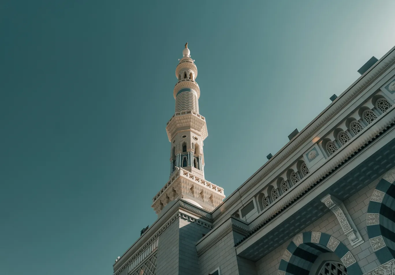 Minarett der Prophetenmoschee in Medina